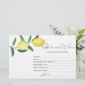 レモンシトラス – ブライダルシャワーアドバイスとウィッシュ 便箋 (スタンド正面)