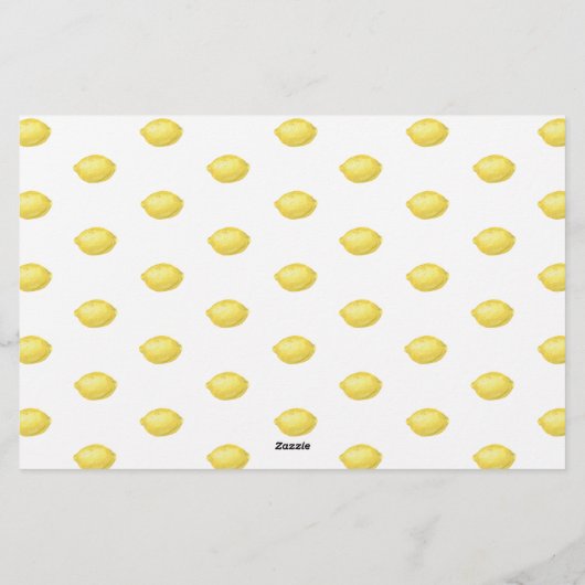 レモンシトラス – 誰が私のブライダルシャワーゲーム 便箋 (裏面)