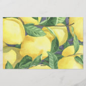 レモンシトラス – 誰が私のブライダルシャワーゲーム 便箋 (裏面)