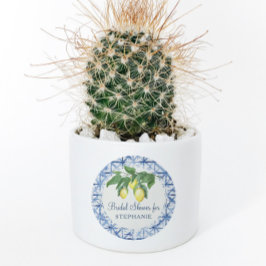 レモンシトラスw葉の葉ブルーn白色パターン ラウンドシール