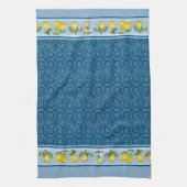 レモンシトラットリズカントリーフランスのファームハウスネイビー キッチンタオル (縦)