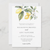 レモンシトラッ地中海のトタイル自然結婚ズ 招待状 (正面)
