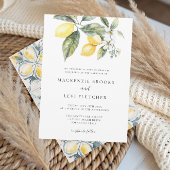 レモンシトラッ地中海のトタイル自然結婚ズ 招待状