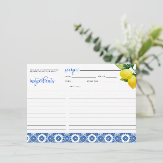 レモンシャワーレシピカード エンクロージャーカード (スタンド正面)