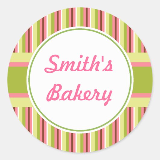 レモンシュガーストライプステッカー ラウンドシール (正面)