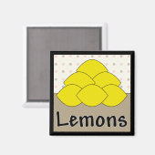 レモンシリーズ4角形マグネット マグネット (正面/裏面)