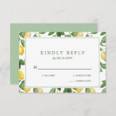 レモンシーズン結婚お祝いRSVP 出欠カード (正面/裏面)