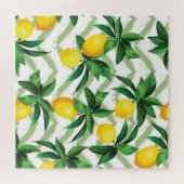 レモンジグザグ：ヴィンテージの手描きパターン。 ジグソーパズル (横)