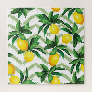 レモンジグザグ：ヴィンテージの手描きパターン。 ジグソーパズル