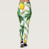 レモンジグザグ：ヴィンテージの手描きパターン。 レギンス (裏面)