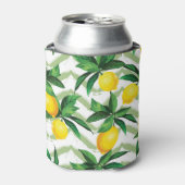 レモンジグザグ:ヴィンテージの手描きパターン。 缶クーラー (缶正面)