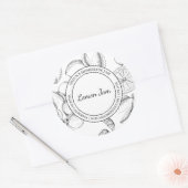 レモンジャムスケッチラモダンベル ラウンドシール (封筒)