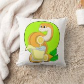 レモンジュースのグラスを持つヘビ クッション (ブランケット)