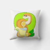 レモンジュースのグラスを持つヘビ クッション (裏面)