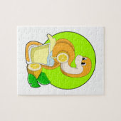 レモンジュースのグラスを持つヘビ ジグソーパズル (横)