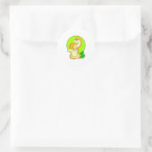 レモンジュースのグラスを持つヘビ ラウンドシール (バッグ)