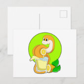 レモンジュースの入ったガラスのコップの蛇 ポストカード (正面/裏面)