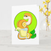 レモンジュースの入ったガラスの蛇 カード (黄色い花)