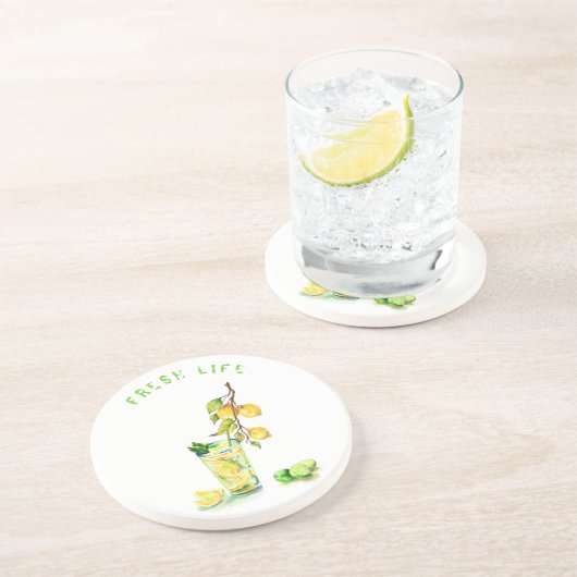 レモンジュースカッコいいドリンクレモネードパーティーコースター コースター (側面)