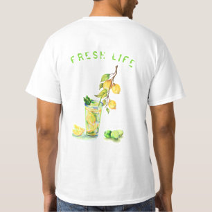 レモンジュースカッコいいドリンクレモネードパーティーTシャツ Tシャツ