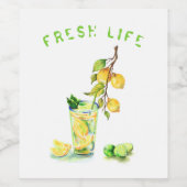 レモンジュースクールドリンク夏パーティーワインラベル ワインラベル (シングルラベル)