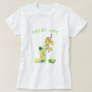 レモンジュース飲カッコいい料レモネード夏パーティー Tシャツ