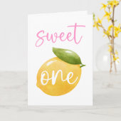 レモンスウィートワンハッピーバースデーカード カード (黄色い花)