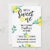 レモンスウィートワンファースト誕生日招待状 招待状 (正面)
