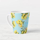 レモンスクイズ結婚ズアニバーサリーブルー カフェラテマグ (左アングル)