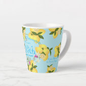 レモンスクイズ結婚ズアニバーサリーブルー カフェラテマグ (右アングル)