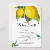 レモンスクイーズモダンブライダルシャワー招待 招待状 (正面)