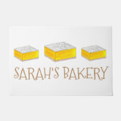 レモンスクエアバーペストリーデザートキッチンベーカリー ドアマット (正面)