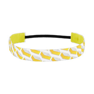 レモンスクエアバーペストリーデザートベイクセールイエロー アスレチックヘッドバンド