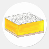 レモンスクエアバーペストリーデザートベイクセールベーカリー ラウンドシール (正面)