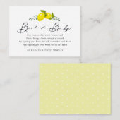 レモンスクリプトホワイトベビーシャワーブックリクエスト エンクロージャーカード (正面/裏面)