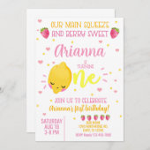 レモンストロベリーガール1st誕生日招待状。 招待状 (正面/裏面)