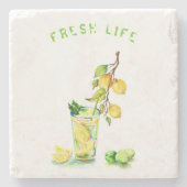 レモンストーンコースタージュース飲料サマーパーティー ストーンコースター (正面)