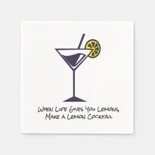 レモンスライスとカクテルナプキン スタンダードカクテルナプキン