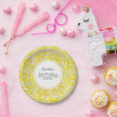 レモンスライスウォーターカラーパターン ペーパープレート (パーティー)