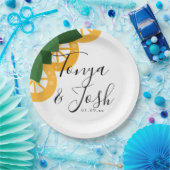 レモンスライスカントリーモダンウェディング ペーパープレート (パーティー)