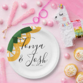 レモンスライスカントリーモダンウェディング ペーパープレート (パーティー)