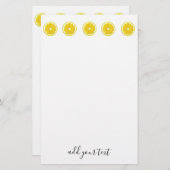 レモンスライスジオメトリックイエローフルーツ 便箋 (正面/裏面)