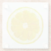 レモンスライスジオメトリックデザイン ガラスコースター (裏面)