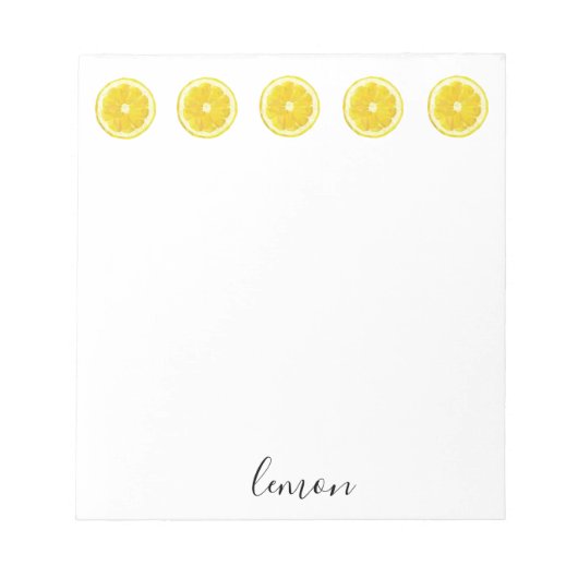 レモンスライスジオメトリックデザイン ノートパッド (正面)
