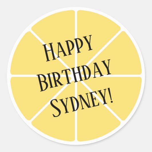 レモンスライスステッカー ラウンドシール (正面)