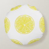 レモンスライスパターンデザイン ラウンドクッション (裏面)