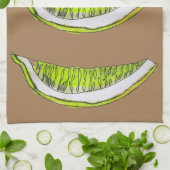 レモンスライスフルーツ水彩イラストレーション キッチンタオル (折り畳み)