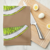 レモンスライスフルーツ水彩イラストレーション キッチンタオル (四つ折り)