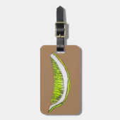 レモンスライスフルーツ水彩イラストレーション ラゲッジタグ (正面縦)