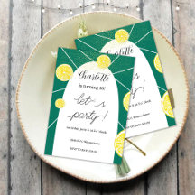 レモンスライスリッチグリーングリッター幾何学模様